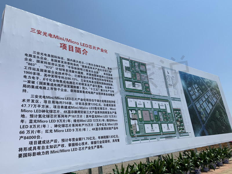 三安光电120亿Mini/Micro LED芯片产业化项目（湖北鄂州）正式启动