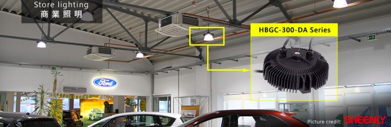 针对天井灯及户外投光灯，明纬新增HBGC-300-DA系列